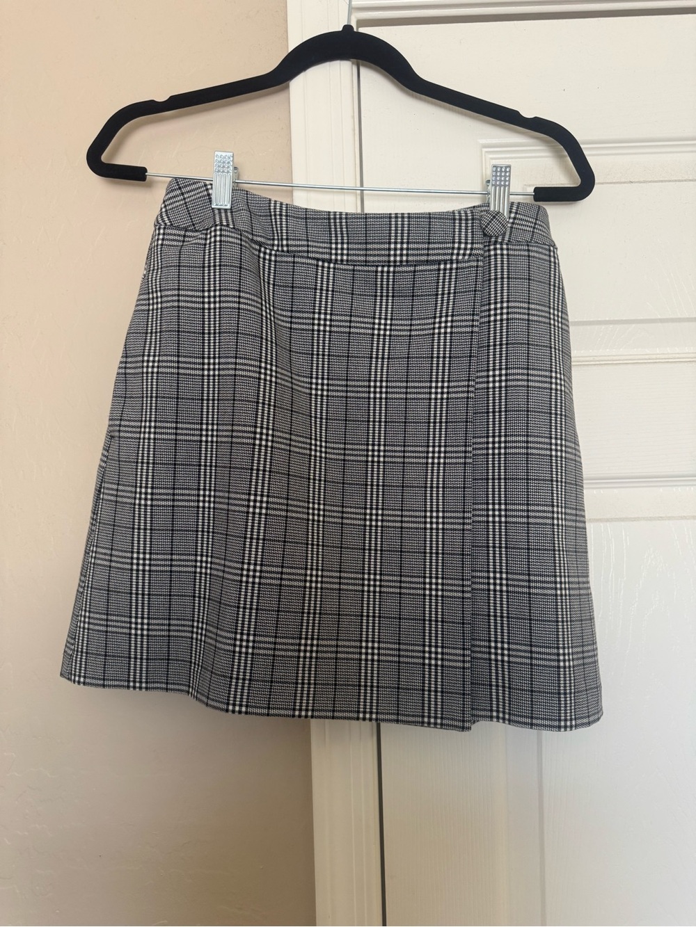 a new day Black & White Plaid A-Line Mini Skirt